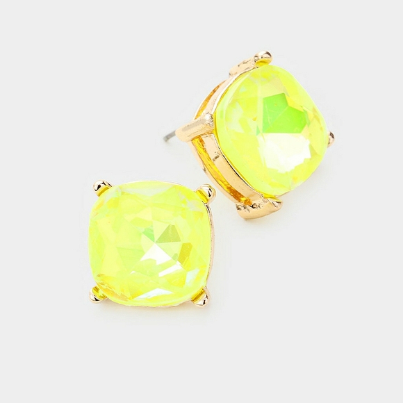 iFashionBox Jewelry - Yellow Gold Square Stud Fashion Jewelry Earrings Fashion Statement Accessories